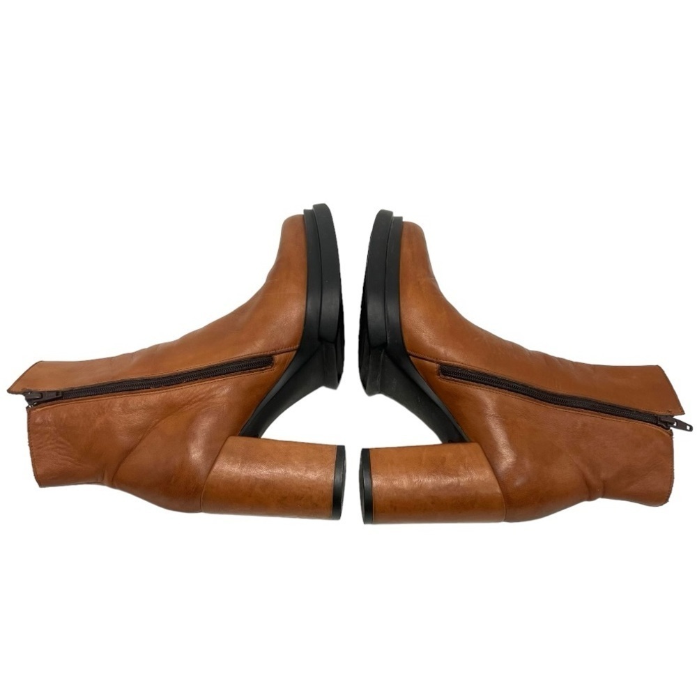Frankie Segal Gabrielle Michel Brown Leather Platform Point Toe Heeled Boots 39 - Picture 12 of 16